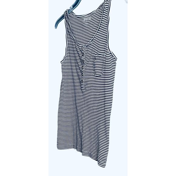 MAGELLAN SPORTSWEAR TANK TOP, WOMENS, M, NAVY BLUE/WHITE HORIZONTAL STRIPES - Picture 3 of 11